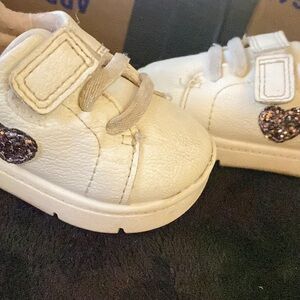 Carter's White Baby Walker Shoes with Glitter Heart